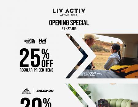 Liv Activ Raffles City Opening Promotion (21 Aug 2023 - 27 Aug 2023)