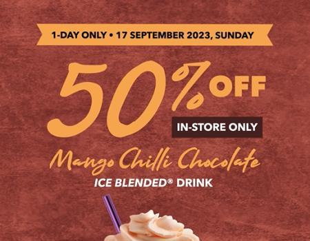 Coffee Bean 50% OFF Mango Chilli Chocolate Ice Blended Drink Promotion (17 September 2023)