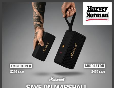 Harvey Norman Marshall Portable Speakers Promotion (valid until 24 September 2023)
