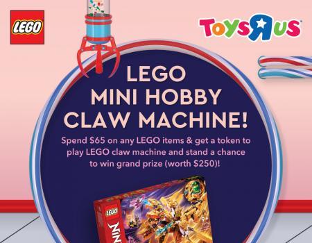 Toys R Us LEGO Mini Hobby Claw Machine Stand a Chance To Win Grand Prize Worth $250