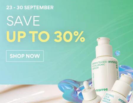 INNISFREE Month End Super Sale Up To 30% OFF (23 Sep 2023 - 30 Sep 2023)