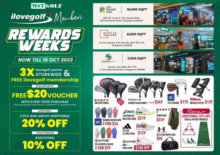 MST Golf ilovegolf Members Rewards Weeks Promotion (valid until 15 Oct 2023)