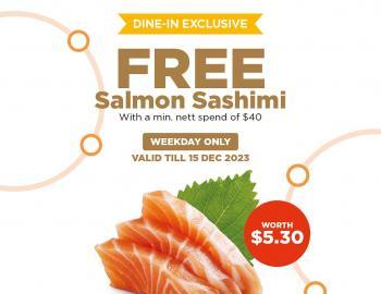 Genki Sushi 313@somerset FREE Salmon Sushi Opening Promotion (valid until 15 Dec 2023)
