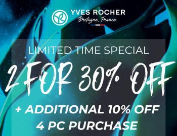 Yves Rocher 2 For 30% OFF Promotion (26 Oct 2023 - 29 Oct 2023)