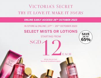 Victoria's Secret Mists and Lotions Up To 65% OFF Promotion (26 Oct 2023 - 29 Oct 2023)