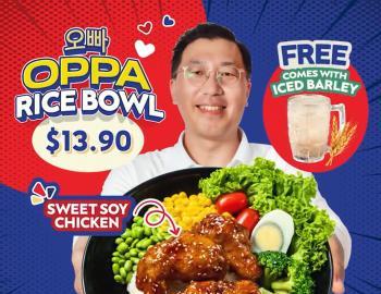 Old Chang Kee Oppa Rice Bowl FREE Iced Barley Promotion (valid until 30 Nov 2023)