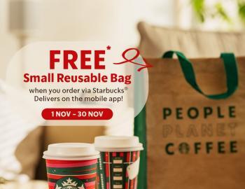 Starbucks Delivers FREE Small Reusable Bag Promotion (01 Nov 2023 onwards)