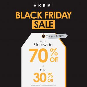 AKEMIUCHI Black Friday Sale Up To Storewide 70% OFF + Extra 30% OFF from 14 Nov 2023 until 26 Nov 2023