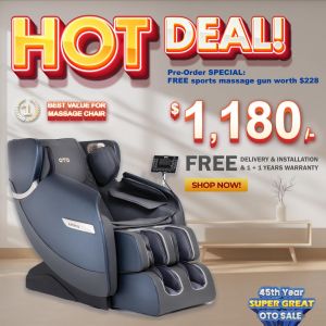 OTO Elements Massage Chair for $1180 FREE Sports Massage Gun Pre-order Promotion