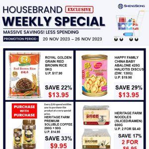 Sheng Siong Housebrand Weekly Promotion from 20 Nov 2023 until 26 Nov 2023