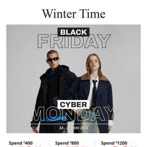 Winter Time Black Friday & Cyber Monday Sale from 24 Nov 2023 until 27 Nov 2023