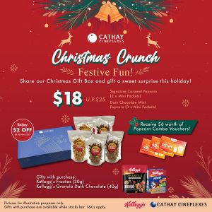Cathay Cineplexes Christmas Crunch and Festive Fun Gift Box for $18 Promotion