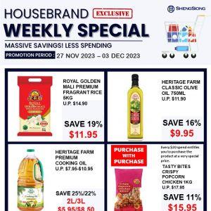 Sheng Siong Housebrand Weekly Promotion from 27 Nov 2023 until 3 Dec 2023