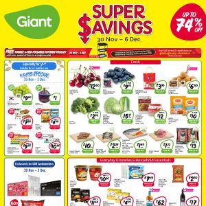 Giant Super Savings Promotion from 30 Nov 2023 until 6 Dec 2023