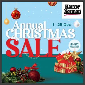 Harvey Norman Annual Christmas Sale: Up to 70% OFF and FREE Gift (01 Dec 2023 - 25 Dec 2023)