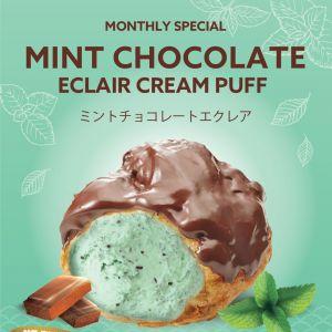 Beard Papa's Mint Chocolate Eclair Cream Puff