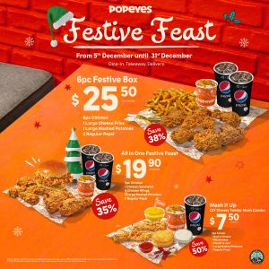 Popeyes Festive Feast Promotion (5 Dec 2023 - 31 Dec 2023)