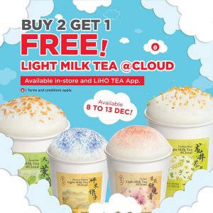 LiHO TEA Buy 2 Get 1 FREE Light Milk Tea @Cloud Promotion (8 Dec 2023 - 13 Dec 2023)