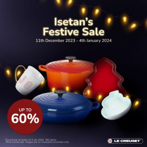 Isetan Le Creuset Festive Sale Up To 60% OFF (11 Dec 2023 - 4 Jan 2024)