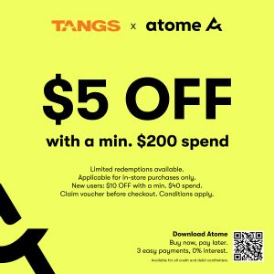 TANGS Atome $5 OFF Promotion