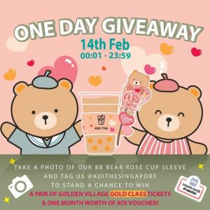 KOI The Valentine's Day Golden Village Gold Class Tickets & KOI Vouchers Giveaway Promotion (14 Feb 2024)
