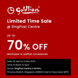 Goldlion Limited Time Sale Up To 70% OFF at SingPost Centre (29 Apr 2024 - 5 May 2024)