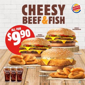 Burger King Cheesy Beef & Fish with Onion Rings @ $9.90 Promotion