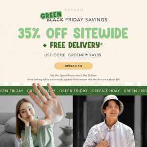 REFASH Green Friday Sale 2024: 35% Off Sitewide + Free Delivery on Sustainable Fashion (until 2 Dec 2024)
