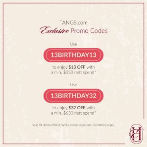 TANGS.com Promo Codes April 2025 – Get Up to $32 OFF Instantly