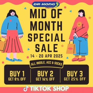 Dr. Kong TikTok Shop Mid-Month Sale: Save Up to 25% on Insoles, Accessories & Socks (14-20 Apr 2025)