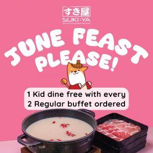 Suki-Ya Singapore: June Holiday Promotion - 1 Kid Dines FREE with 2 Adults (1-30 June 2025)