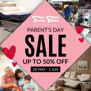 Four Star Parent’s Day Sale 2025: Up to 50% Off Mattresses & Sofas + Free Gifts (28 May – 1 June)