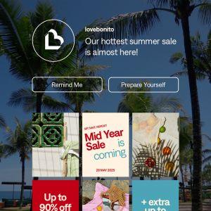 Love, Bonito Mid Year Sale Up To 90% OFF (28 May 2025 onwards)