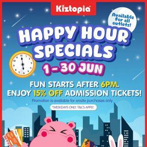 Kiztopia Happy Hour Promotion - 15% OFF Tickets (1-30 Jun 2025)