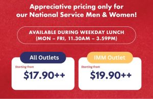 Seoul Garden National Service Promotion – Special Lunch Buffet Prices for NS Men & Women