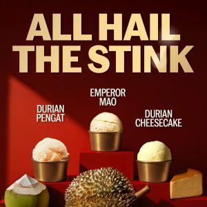 Udders Durian Ice Cream SG60 Specials – Emperor Mao, Durian Pengat, Durian Cheesecake & King’s Sampler