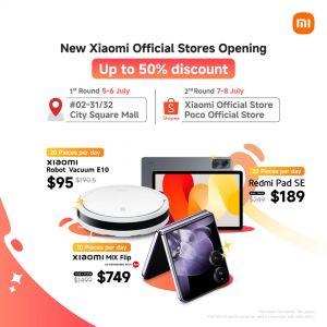 Xiaomi City Square Mall Opening Promotion Up To 50% OFF (5-6 July 2025)