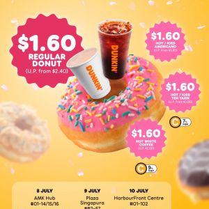 Dunkin’ $1.60 Donut & Drink Promotion: 8–10 July 2025 – Exclusive Storewide Deals