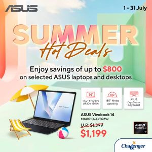Challenger ASUS July Promotion: Save Up to $800 on ASUS Laptops & Desktops (1-31 July 2025)