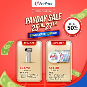 NTUC FairPrice Payday Sale: Up to 50% OFF + $20 Voucher Drop (25-27 July 2025)