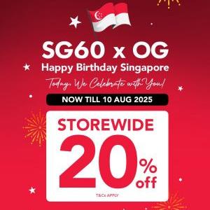 OG SG60 Sale: 20% Off Storewide & $6 Jubilee Specials (Till 10 Aug 2025)