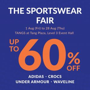 TANGS Sportswear Fair Sale August 2025: Up to 60% OFF Adidas, Crocs, Under Armour at Tang Plaza