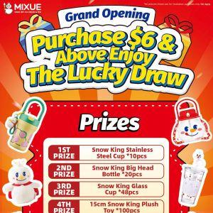 MIXUE Aljunied MRT Grand Opening – Spend $6 & Win Snow King Merch (15-16 Aug 2025)