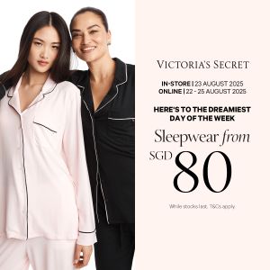 Victoria’s Secret Weekend Sale (22–25 Aug 2025) – Sleepwear from SGD 80