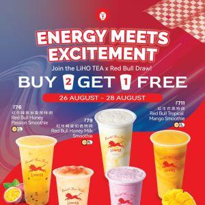 LiHO TEA Buy 2 Get 1 Free Red Bull Smoothies Promotion (26–28 Aug 2025)