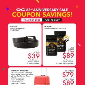 OG 63rd Anniversary Sale Coupon Savings (28 Aug - 3 Sep 2025)
