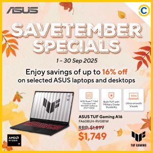 COURTS Asus September Promotion: Save Up to 16% on Laptops & Desktops | 1-30 Sep 2025
