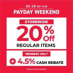 BHG Payday Weekend Sale: Storewide 20% Off, Beauty Vouchers & Lucky Draw (26-28 Sep 2025)