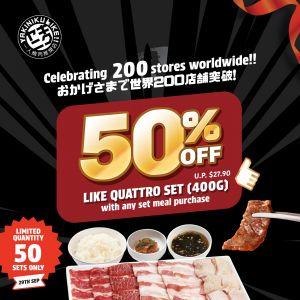 Yakiniku LIKE 50% OFF LIKE Quattro Set Promotion (29 Sep 2025)
