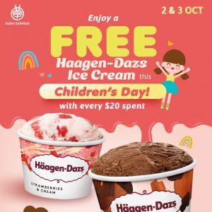 Sushi Express Children's Day Promotion: FREE Haagen-Dazs Ice Cream (2-3 Oct 2025)